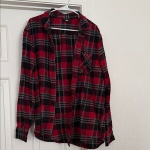 Vans Red and Black Plaid Shirt